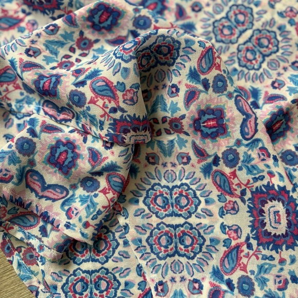 Q&A Boho Chic Sleeveless Top crochet lace yoke layered blouse women's XS - Picture 7 of 8